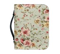 Couverture Bible Grand Vert Rose Protege Livre Imprimée - 4 Tailles Différentes Couverture Bible Cuir, Avec Zip Poignée Imperméable pour homme et femme