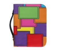 Couverture Bible Grand Vert Violet Protege Livre Imprimée - 4 Tailles Différentes Couverture Bible Cuir, Avec Zip Poignée Imperméable pour homme et femme