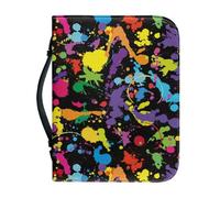 Couverture Bible Grand Violet, Jaune, Bleu Protege Livre Imprimée - 4 Tailles Différentes Couverture Bible Cuir, Avec Zip Poignée Imperméable pour homme et femme