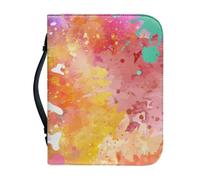 Couverture Bible Jaune Orange Imperméable Pochette Livre, 4 Tailles Différentes Polyvalent Couverture Bible Cuir Pour Femmes Et Hommes, Peut Stocker Des Livres Et Des Stylos, Avec Poignée