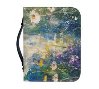 Couverture Bible Jaune Vert Imperméable Pochette Livre, 4 Tailles Différentes Polyvalent Couverture Bible Cuir Pour Femmes Et Hommes, Peut Stocker Des Livres Et Des Stylos, Avec Poignée