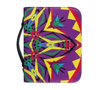 Couverture Bible Jaune Violet Imperméable Pochette Livre, Polyvalent Couverture Bible Cuir Pour Femmes Et Hommes, Peut Stocker Des Livres Et Des Stylos, Avec Poignée