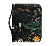 Couverture Bible Noir Vert Imperméable Pochette Livre, 4 Tailles Différentes Polyvalent Couverture Bible Cuir Pour Femmes Et Hommes, Peut Stocker Des Livres Et Des Stylos, Avec Poignée
