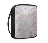 Couverture Bible Rose Jaune Floral Pochette Livre en Tissu Toile Polyeste avec Poignée et Fermeture éclair Housse de Protection pour Bible pour Femme Hommes 27.5x22.5x5.5 cm