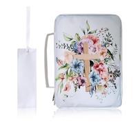 Couverture biblique 1pc avec poignée 10 x 7 caisses bibliques pour femme Sac biblique en tissu oxford avec signet à glissière à capacité Bible de transport Bible, fleurs
