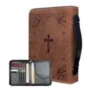 Couverture biblique classique, étui de transport en cuir PU, sac d'église, protection de la avec poignée, couverture biblique de grande taille, cadeau pour plus loin