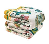 Couverture bohème pour lit - 100 % coton ultra doux - Couvre-lit rustique à imprimé d'oiseaux et de style rustique - Pour salon, canapé, chaise (oiseau coloré bohème, 200 x 230 cm)