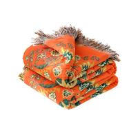 Couverture bohème pour lit - 100 % coton ultra doux rustique - Décoration florale de ferme, toutes saisons, jeté rustique pour canapé, chaise, 228,6 x 248,9 cm