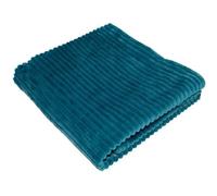 Couverture boudoir - DOMIVA - Paon - 75 x 100 cm - Velours côtelé, douce et chaude