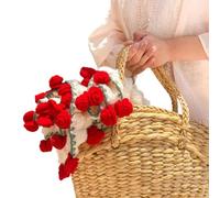 Couverture Bouquet De Fleurs, Couverture À Fleurs Au Crochet Finie De Roses | Plaid Avec Ornementation Idéale Fête Des Mères, Saint-Valentin, Anniversaires, Mariage, Douce, Chaude, Fait Main, Déco