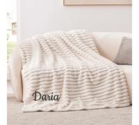 Couverture brodée personnalisée pour filles et garçons, couverture douce pour bébé, pour lit, canapé, pique-nique, voyage, cadeau d'anniversaire (100 x 150 cm)