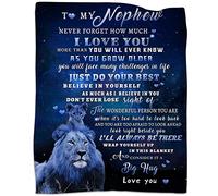 Couverture cadeau à mon neveu de la part de l'oncle, lion bleu pour mon neveu, cadeau de Noël ou tante, cadeau d'anniversaire pour lit ou canapé, 203,2 x 152,4 cm
