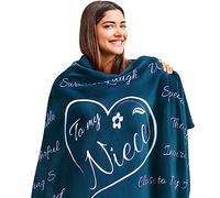 Couverture cadeau pour nièce de la part d'une tante à ma nièce, cadeau d'anniversaire pour nièce, cadeau de Saint-Valentin, couverture de 165,1 x 127 cm (bleu corail)