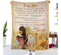 Couverture Cadeau « To My Sister » - Pour Sœur, Amitié, Personnalisée - Anniversaire, Noël, Mariage, Remise de Diplôme - Meilleures Amies