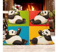 Couverture Cadeau XXL 180x200cm Mignon Animaux Panda GéOméTrie Polaire Couverture Chaude Douce Coloré Plaid pour Lits Canapés Chaises et Divans - pour Toutes Les Saisons