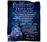 Couverture cadeaux pour ma petite-fille de grand-pre, couvertures lion bleu pour ma petite-fille, cadeaux de grand-mre, grand-pre, petites-f
