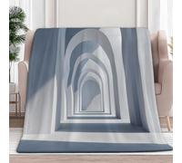 Couverture Canape Grande Taille Espace Architecture Moderne Arche Plaid Polaire en Flanelle Douce et Chaude - Couverture Confortable pour Canapé Lit Enfants et Adultes, 220 x 240 cm Gris