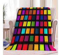 Couverture Canape Grande Taille Thème De Blocs De Couleurs Pop Art Plaid Polaire en Flanelle Douce et Chaude - Couverture Confortable pour Canapé Lit Enfants et Adultes, 150 x 200 cm Couleur