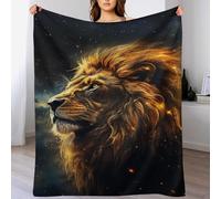 Couverture Canapé Lion, Flannel Couvertures Douce Moelleuse, Chaude De Décoratifs pour Home Office Voyage 150×200cm