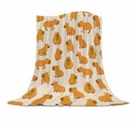 Couverture Capybara Adorable, Cadeau pour Filles et garçons. Couverture en Flanelle légère et Douce, idéale pour Le canapé et la décoration intérieure, 127 x 152 cm.
