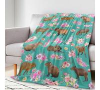 Couverture Capybara mignonne Capybara pour filles et garçons, 127 x 101,6 cm, en flanelle douce pour femmes et hommes, articles amusants sur le thème de Capybara pour enfants et adultes, amateurs de