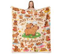 Couverture Capybara pour Filles et garçons, Cadeau Capybara pour Filles, Couverture Ultra Douce pour la décoration de la Chambre, 101,6 cm x 127 cm