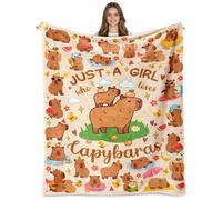 Couverture Capybara pour Filles et garçons, Cadeau Capybara pour Filles, Couverture Ultra Douce pour la décoration de la Chambre, 152 x 203 cm