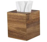 Couverture carrée de boîte à mouchoirs en Bois, Rangement décoratif avec Texture Lisse pour Salle de Bain, Cuisine, Maison et Voyage/5.5x5.5x6.1 Pouces