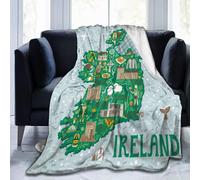 Couverture, Carte De L'irlande Voyage Avec Des Châteaux Irlandais Symboles De Personnes Nourriture Traditionnelles