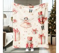 Couverture casse-noisette, cadeau de Noël fantaisie, couverture pelucheuse en fourrure rouge, confortable, légère, décorative pour canapé, lit, dortoir, chaise longue, 101,6 x 127 cm