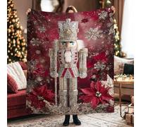 Couverture casse-noisette de Noël en flanelle douce et légère pour canapé, lit, dortoir, chaise longue, 101,6 x 152,4 cm