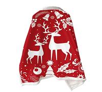 Couverture Châle Portable, Poncho Chaud For Les Genoux, Manteau Poncho Chaud For Adulte Avec Boutons(Red4,90 * 130cm)