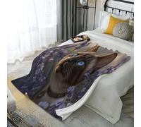 Couverture Chat Lavande - Douillette, Chaude, Moelleuse - en Flanelle Douce - Décoration de Illustrations d'animaux avec Impression numérique HD - Jolie Couverture pour canapé, lit - Violet