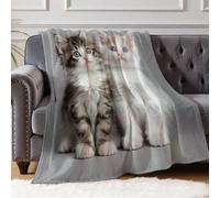 Couverture Chaton 70 x 100 cm Plaid Doux pour Canapé Lit Maison et Activités Extérieures