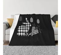 Couverture chaude en flanelle microfibre ultra douce pour toutes les saisons, motif Happy Easter pour literie, canapé et voyage