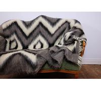 Couverture chaude en laine de mouton 140 x 200 cm. Fabriquée à la main en laine vierge de mouton (matériaux 100 % naturels). Convient comme couverture, couverture.