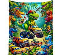Couverture chaude en micro peluche 150x200 cm - Course de dinosaures