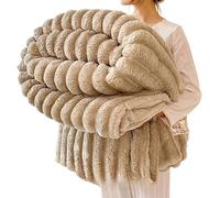 Couverture chaude en polaire Sherpa super douce pour canapé, lit, salon, chambre à coucher - Couverture d'hiver en flanelle épaisse et moelleuse pour le sommeil (kaki, 200 x 230 cm)