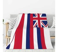 Couverture chaude et douce avec imprimé drapeau hawaïen pour chambre à coucher, camping, salon, voyage