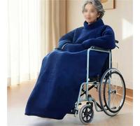 Couverture Chaude For Fauteuil Roulant, Manches Longues, 3 Couches Épaisses, Isolation Thermique Optimale, Capuche/poche Amovible, For La Maison Ou Les Utilisateurs De Fauteuils.