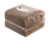 Couverture chauffante 180x130 cm - Gris - Personne seule - Flanelle - 6 niveaux de chauffage - Lavable