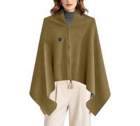 Couverture Chauffante À Porter Châle Couverture Alimenté USB 3 Températures | Poncho Chaud D'Hiver pour Femmes Dames Filles Mères Maison Bureau Appartement Dortoir Salon Vert