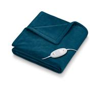 Beurer HD 75 Ocean Couverture chauffante, couverture chauffante douce et douillette avec 6 niveaux de température, lavable en machine, avec arrêt automatique et particulièrement sûre, pétrole