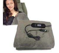 Couverture chauffante de voiture 12 V, 100 x 70 cm, couverture électrique USB en polaire brossée pour voiture, longueur du câble 1,8 m, couverture électrique portable avec minuterie de