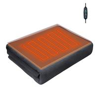 Couverture chauffante électrique 59, 1 x 31, 5 pouces Châle chauffant USB portable Couverture douce électrique à chauffage rapide avec poche pour voiture, bureau, maison, voyage, gris