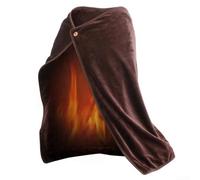 Couverture chauffante électrique avec alimentation USB, élément chauffant en fibre de carbone pour un confort chaud des genoux et du corps (marron)