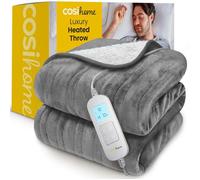 Cosi Home Couverture Chauffante Electrique 2-en-1 - Plaid Chauffant Extra-Large 180x130cm avec Télécommande Numérique, Lavable en Machine, Minuterie et 10 Réglages de Chaleur, Polaire et Sherpa