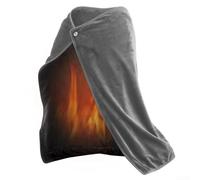 Couverture chauffante électrique en flanelle douce alimentée par USB pour la chaleur à la maison, au bureau, au camping, élément chauffant en fibre de carbone (gris)
