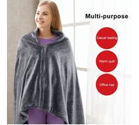 Couverture chauffante électrique USB châle chaud en molleton de corail peluche 3 vitesses tempé Without power ba Without power bank