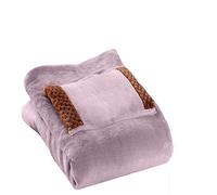 Couverture chauffante électrique USB, couverture chauffante en molleton flanelle jeter couverture électrique voyage châle électrique avec sac à main chaud bureau à domicile hiver Violet 23x31''